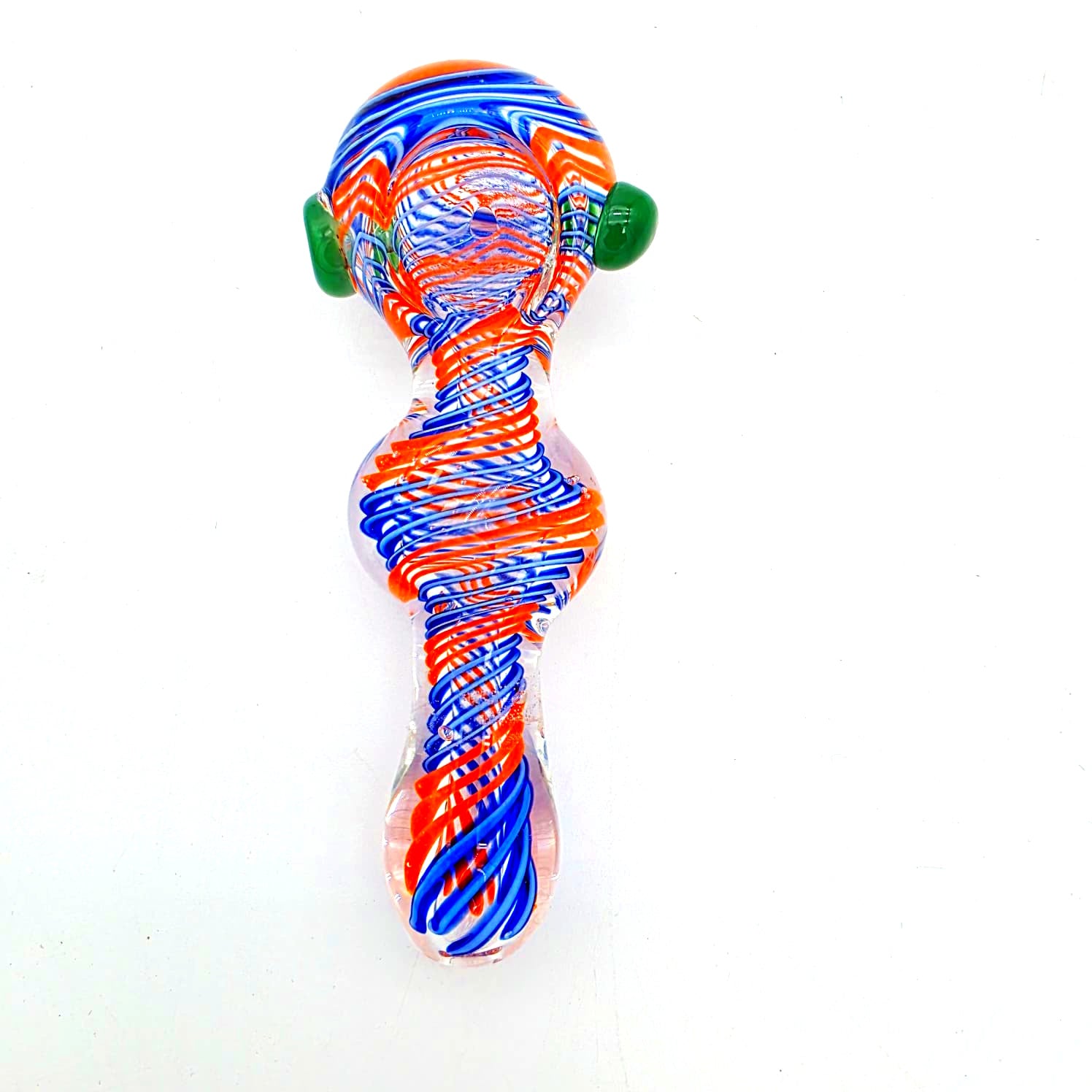 Flat Design Swirl Color Glass Hand Pipe