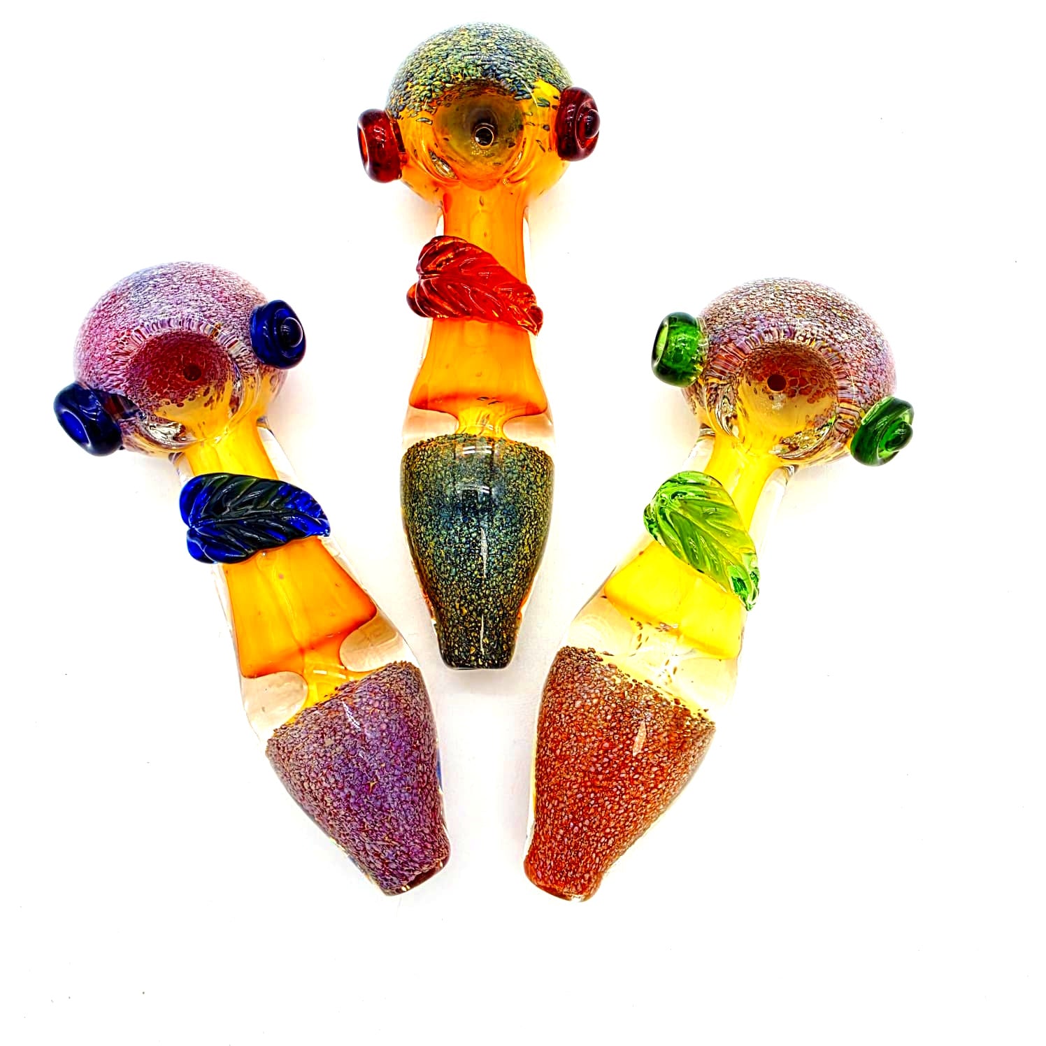 Leaf Art Design Heavy Duty Glass Hand Pipe