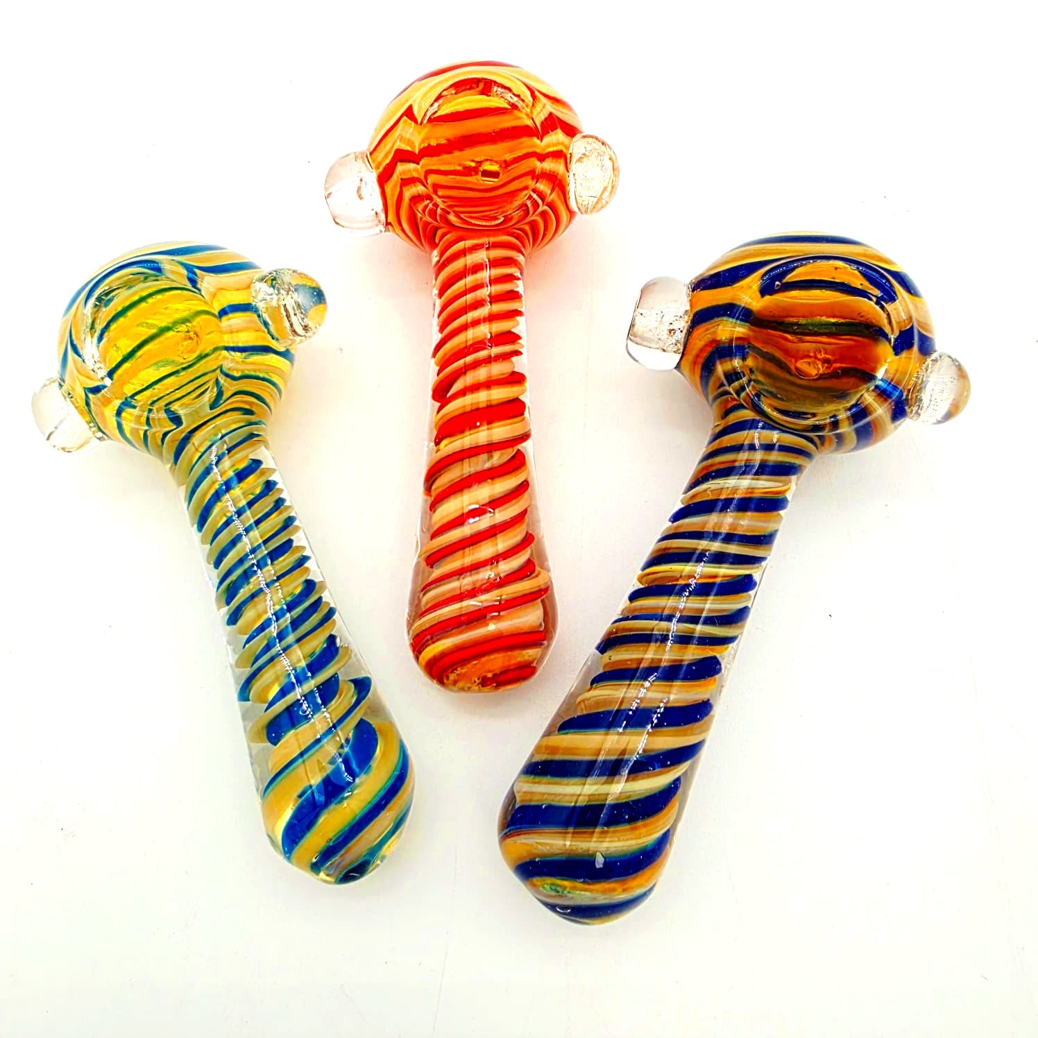 Multi Swirl Color Extra Heavy Duty Glass Hand Pipe