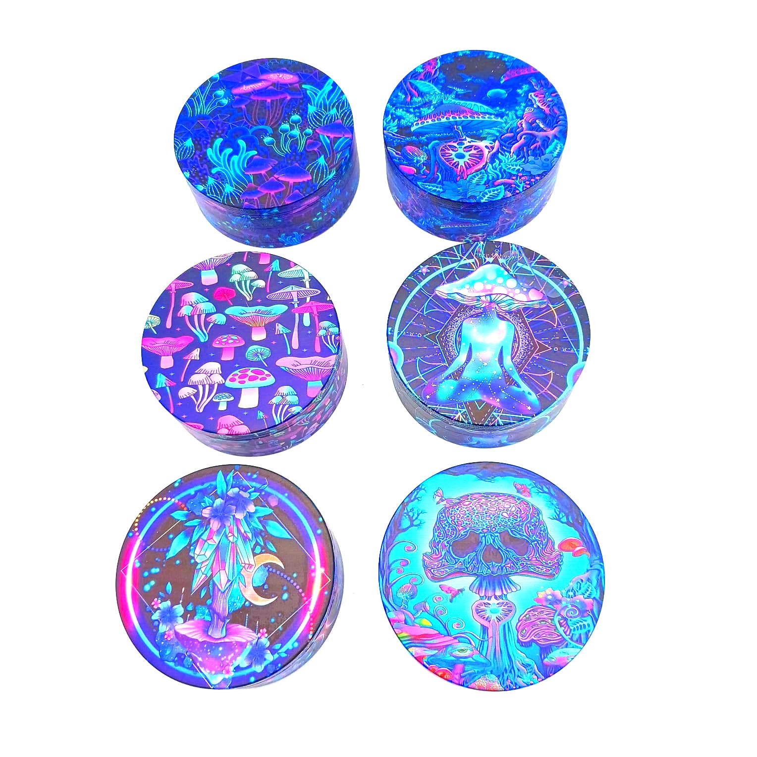 4 PART MUSHROOM ART DESIGN GRINDER 100 MM SIZE