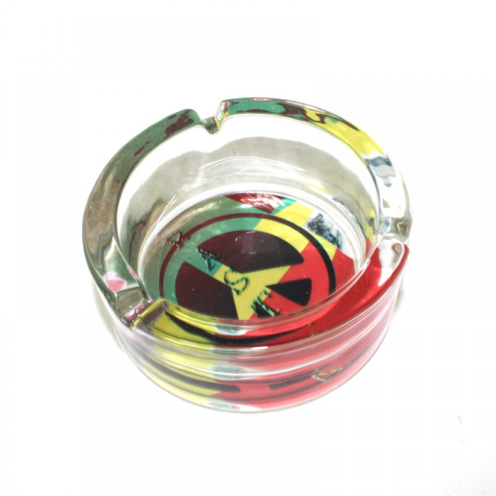 Glass Assorted Sticker Designs Glass Ashtray 6 Per Pack