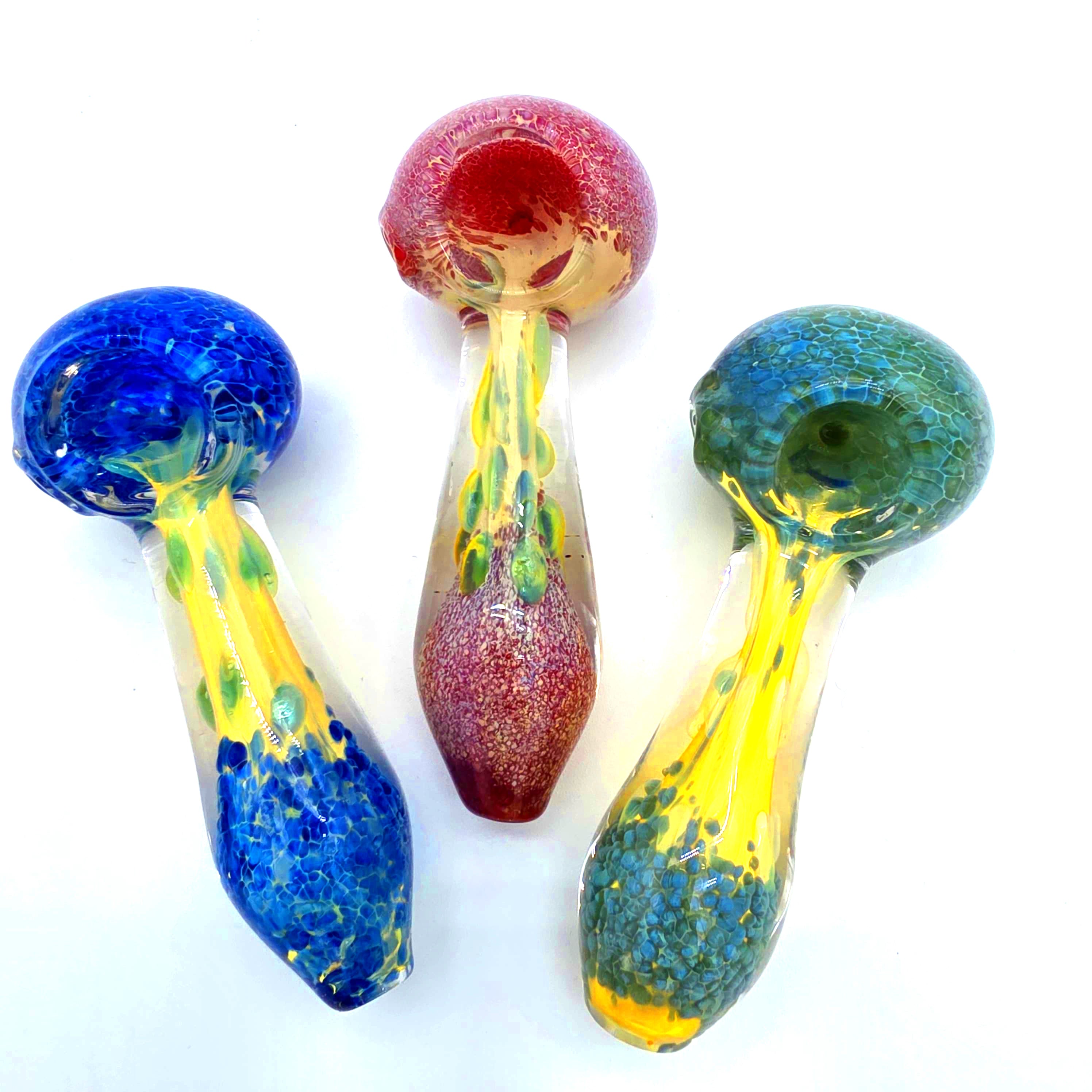 4'' Bubble Art Color Heavy Duty Glass Hand Pipe