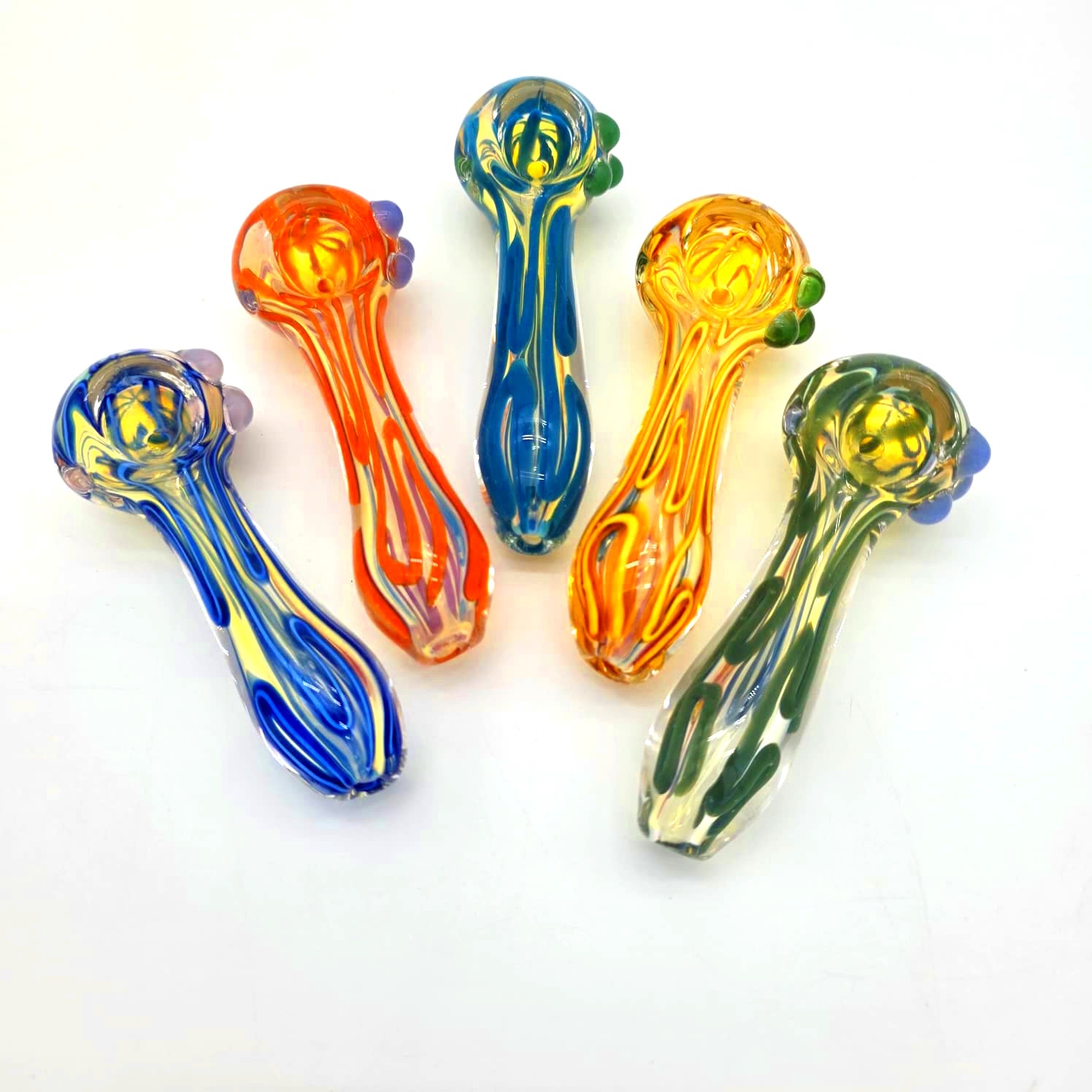 4" Thick Color Heavy Duty Glass Hand Pipe