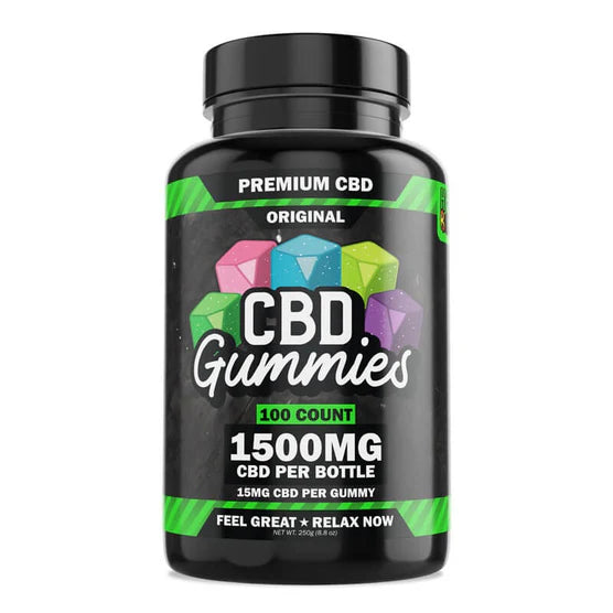 Hemp Bombs CBD Gummies - 100 Count (15mg per Gummy) 1500mg per Jar