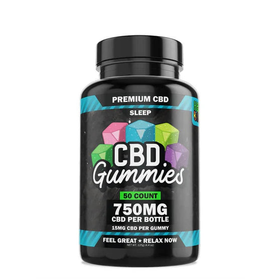 Hemp Bombs - Premium CBD Sleep Gummies 50-count (15mg CBD & 5mg Melatonin Per Gummy) 750mg CBD Per Bottle