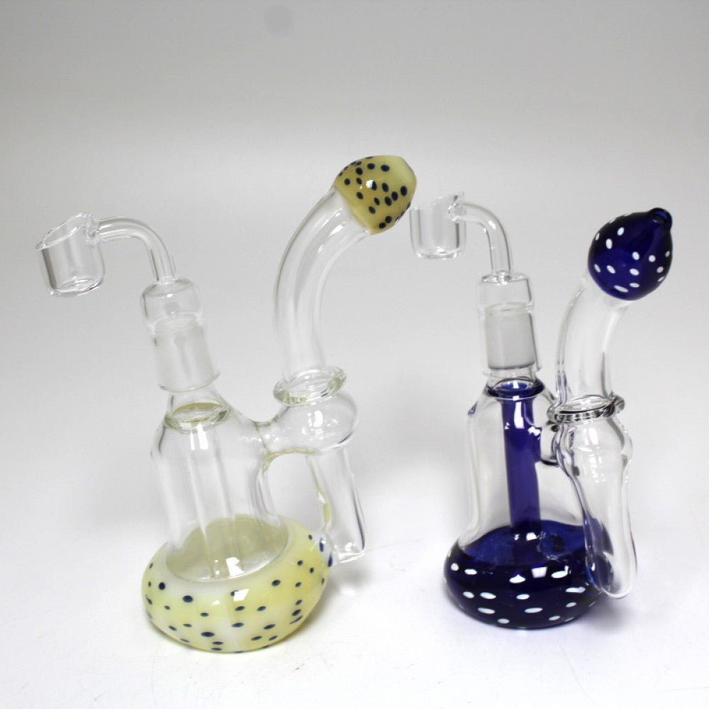 6.5'' Dot Color Recycle Dab Rig Water Pipe With 18 MM Female Banger