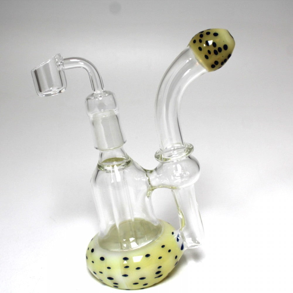 6.5'' Dot Color Recycle Dab Rig Water Pipe With 18 MM Female Banger