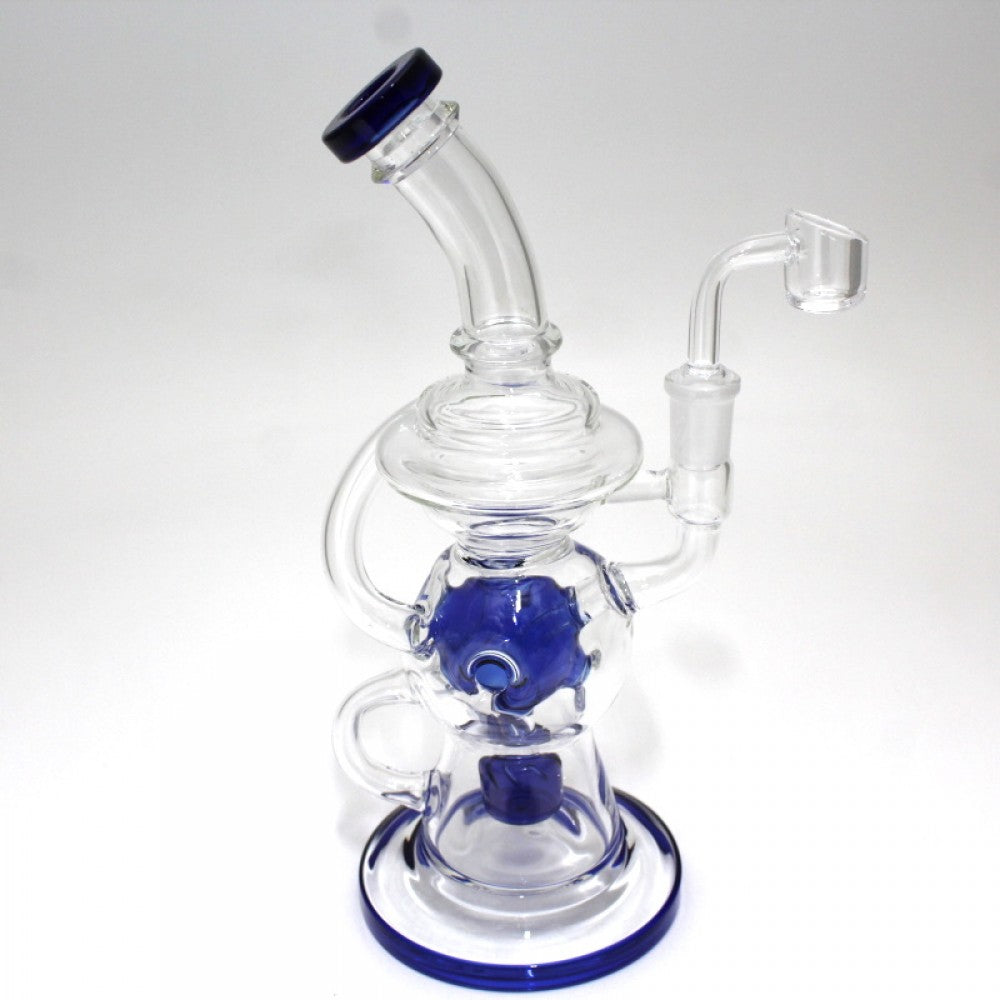 10'' Double Recycle New Design Water Pipe With 14 MM Male Banger