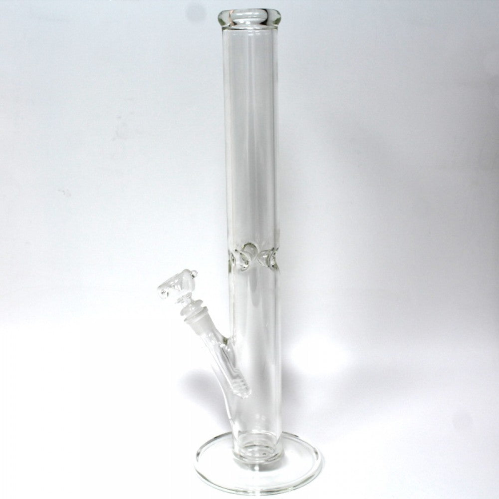 17" Clear Flat Bottom Straight Water Pipe - G/G