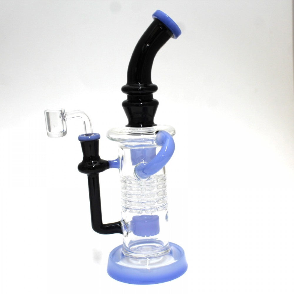 11" Recycle Design Percolator Water Pipe With 14mm Male Banger