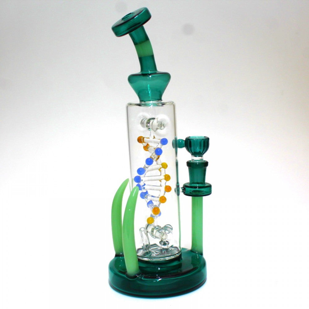 11" Rotating DNA design spinner Water Pipe with 14mm Male Banger G-G