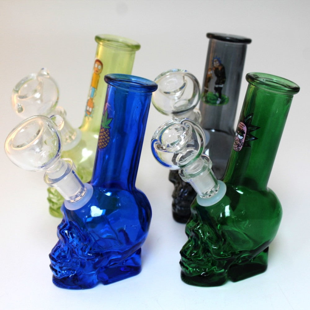 5.5'' Skull Design Glass Water Pipe With Bowl