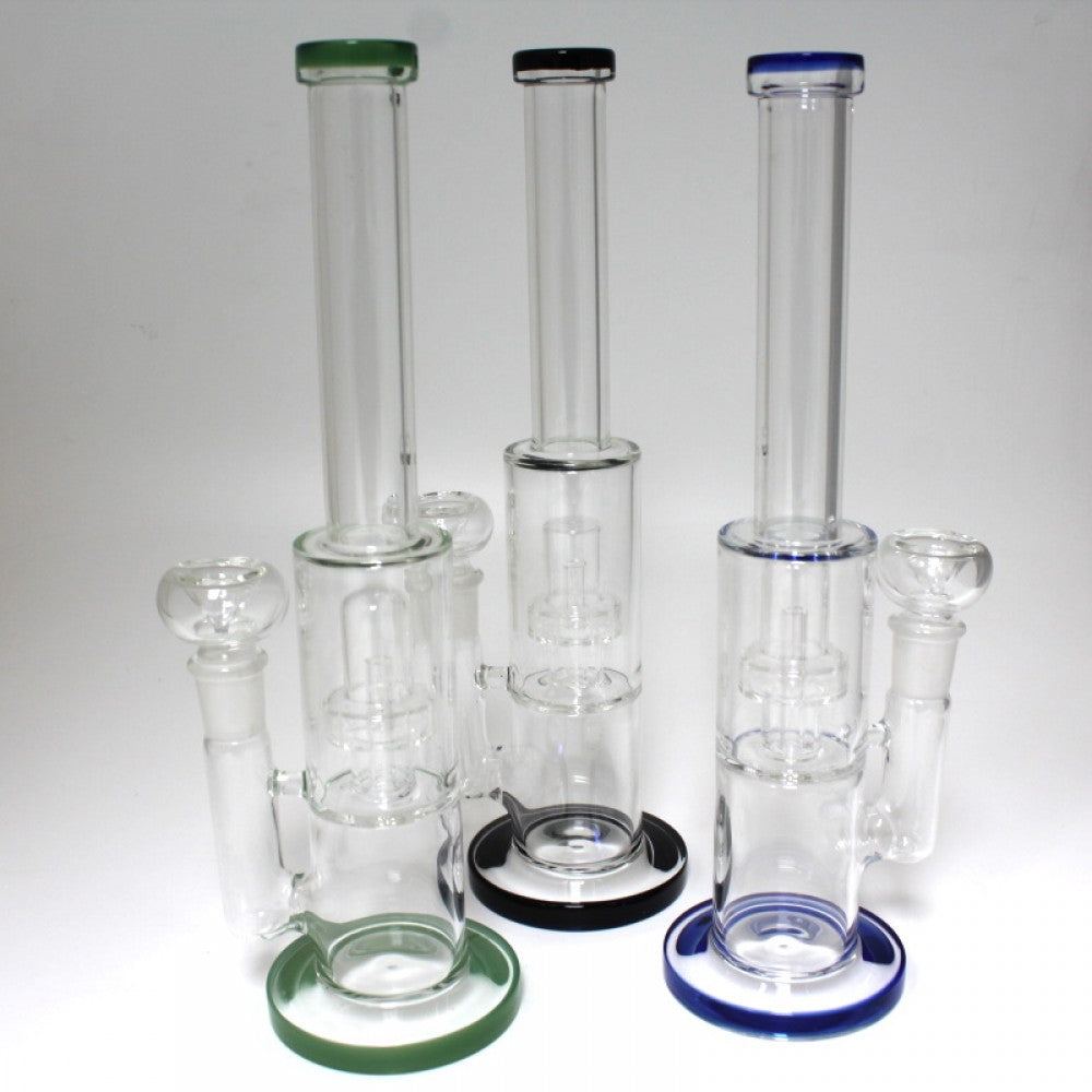 12'' Flat Bottom Straight With Percolator Water Pipe G-G