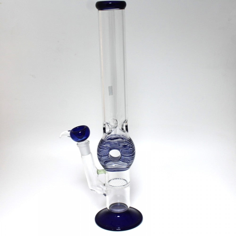 16'' Flat Bottom 1 Dona With Honey Comb Water Pipe G -G