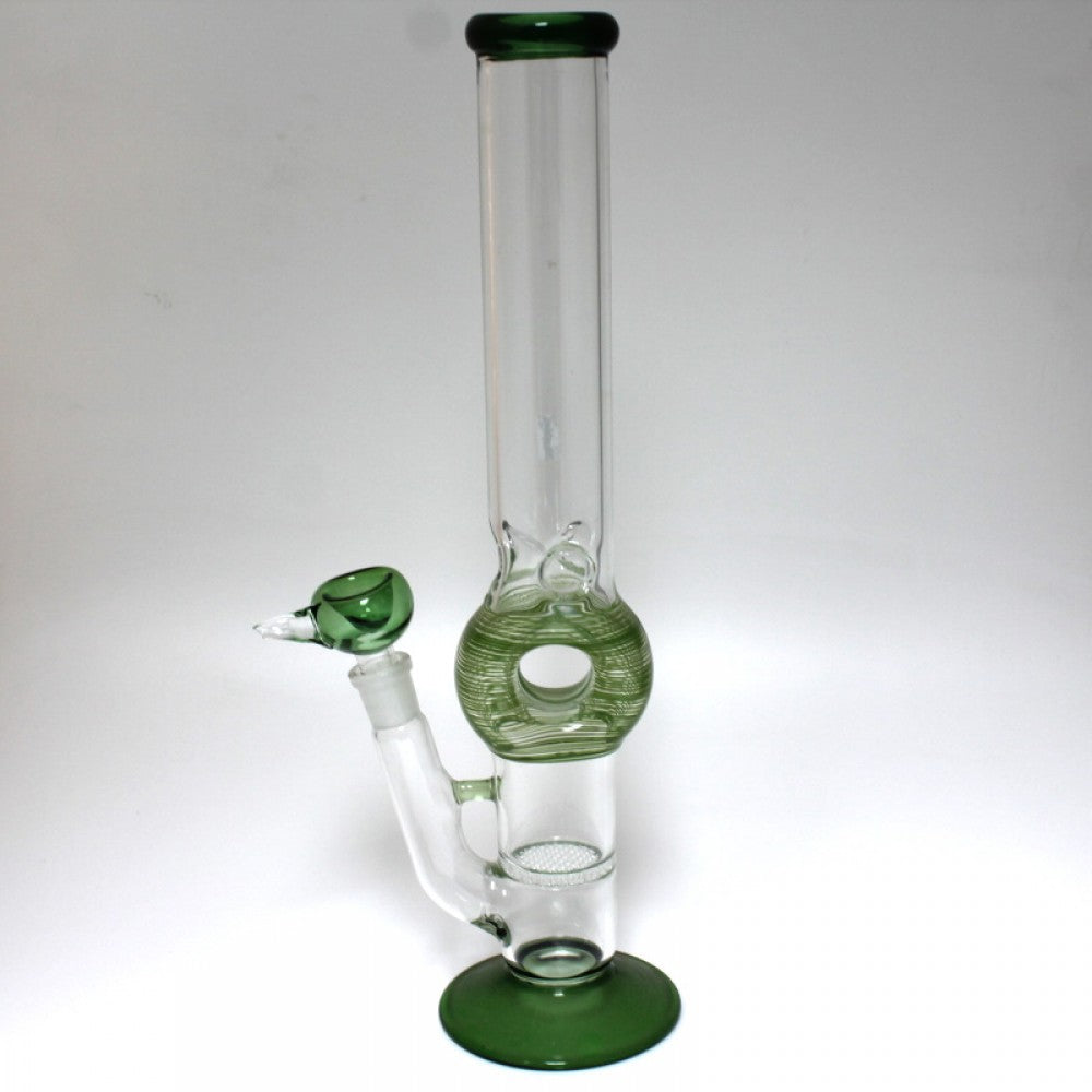 16'' Flat Bottom 1 Dona With Honey Comb Water Pipe G -G