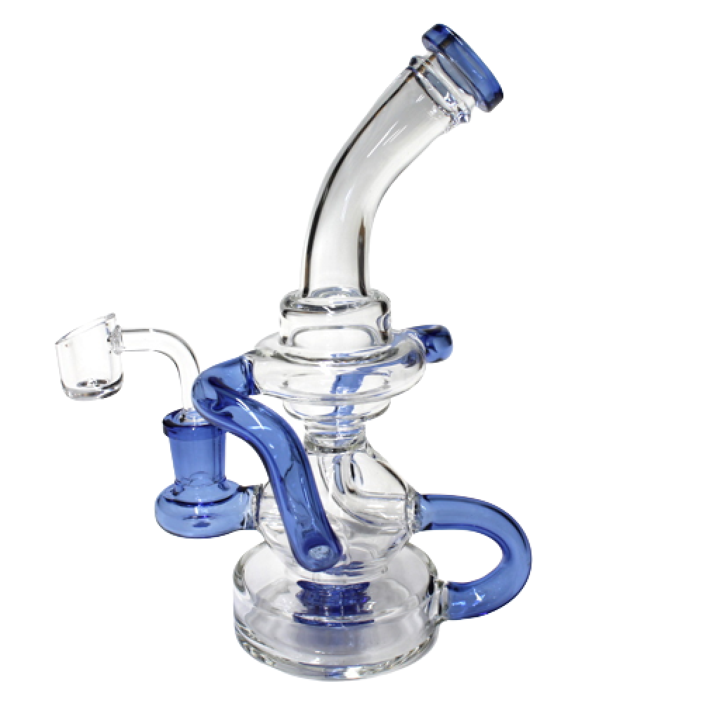 7'' Triple Recycle Design Dab Rig Water Pipe With 14 MM Male Banger  7'' Triple Recycle Design Dab Rig Water Pipe With 14 MM Male Banger