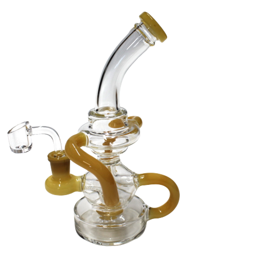 7'' Triple Recycle Design Dab Rig Water Pipe With 14 MM Male Banger  7'' Triple Recycle Design Dab Rig Water Pipe With 14 MM Male Banger