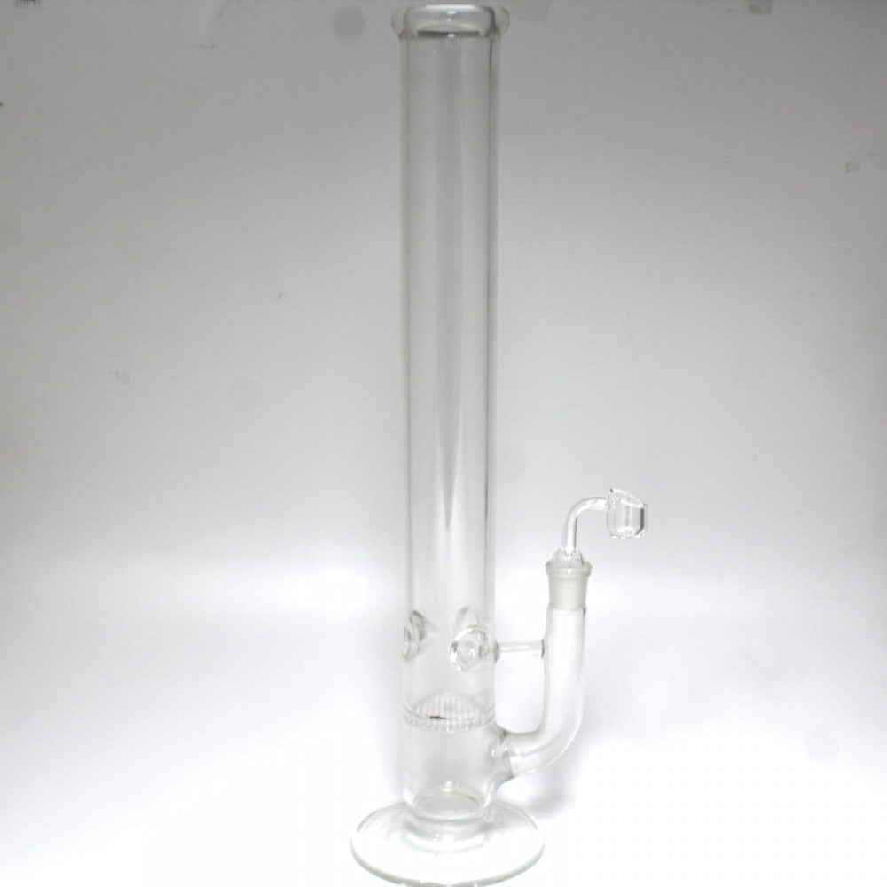 18'' Flat Bottom Honey Comb Straight Water Pipe With 18 MM Male Banger  18'' Flat Bottom Honey Comb Straight Water Pipe With 18 MM Male Banger