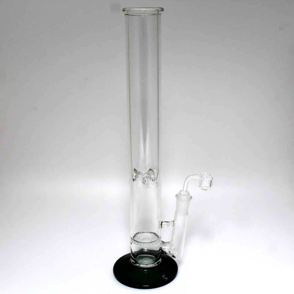 17'' Flat Bottom Frit Disk Straight Water Pipe With 18 MM Male Banger