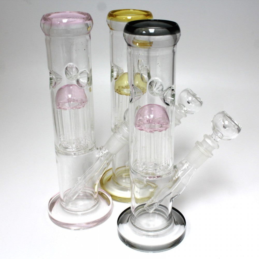 10'' Flat Bottom Tree Percolator Water Pipe G-G