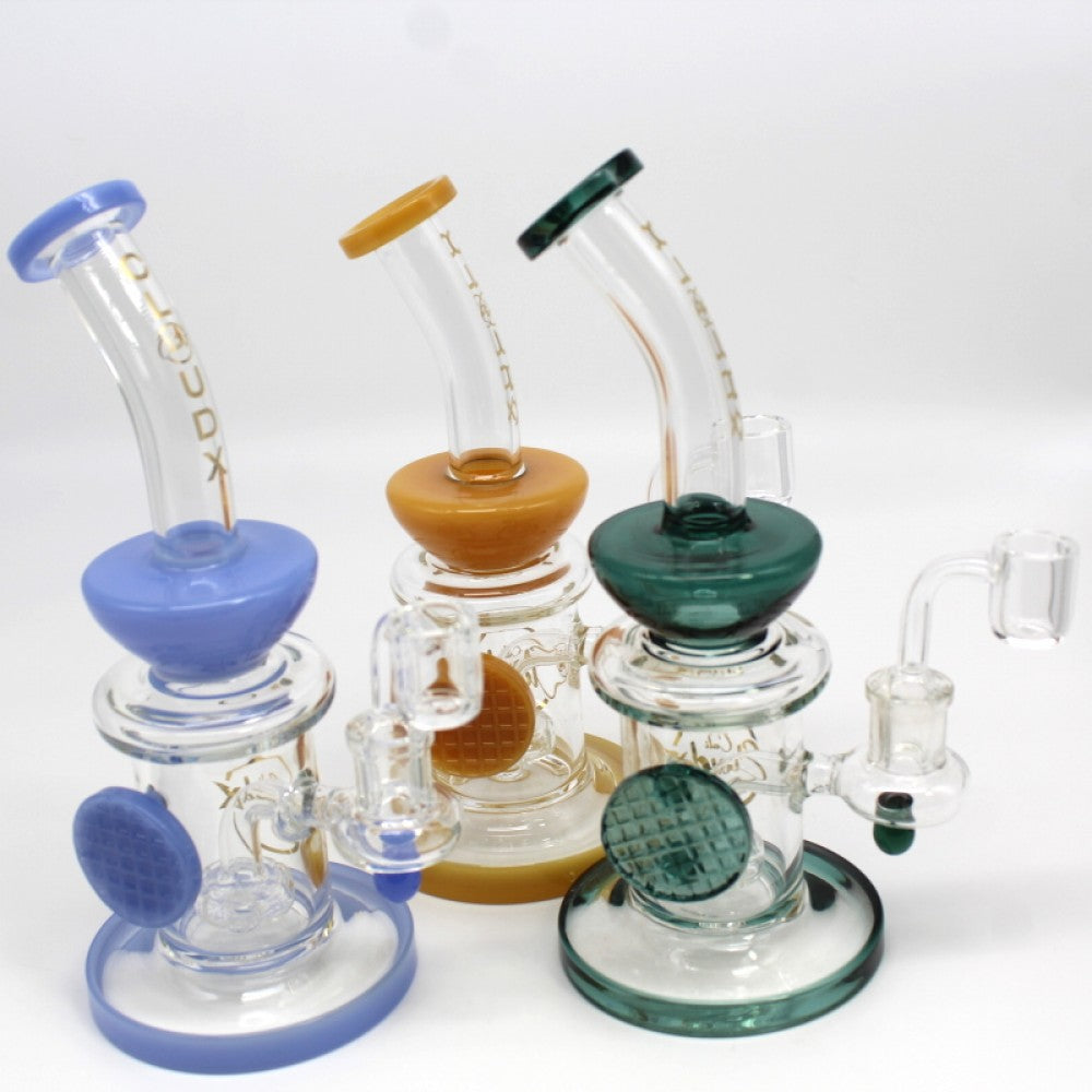 9'' DESIGNER DAB RIG WATER PIPE WITH 14 MM MALE BANGER BY CALI CLOUDX