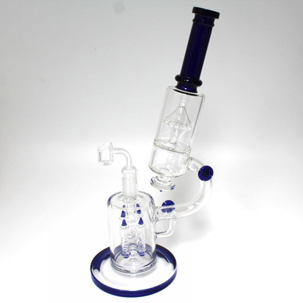 14'' Telescope Design With 4 Arms Design Percolator With Handled Design Water Pipe With 18 MM Female Banger