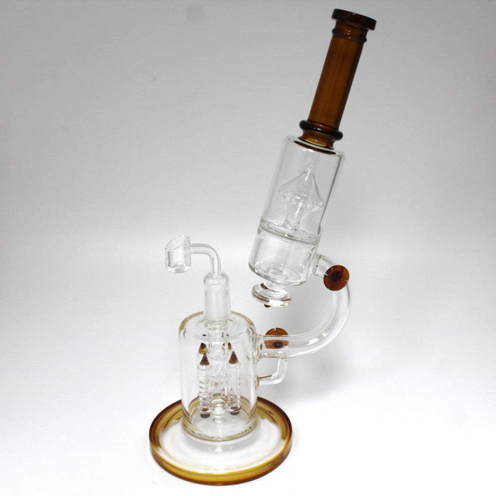 14'' Telescope Design With 4 Arms Design Percolator With Handled Design Water Pipe With 18 MM Female Banger