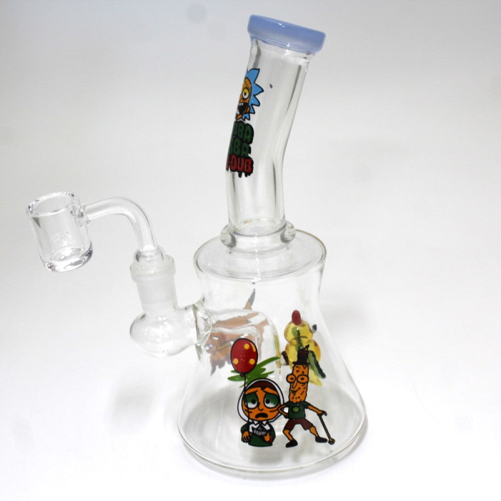 7'' Beaker Base Sticker Design Dab Rig Water Pipe With 14 MM Male Banger