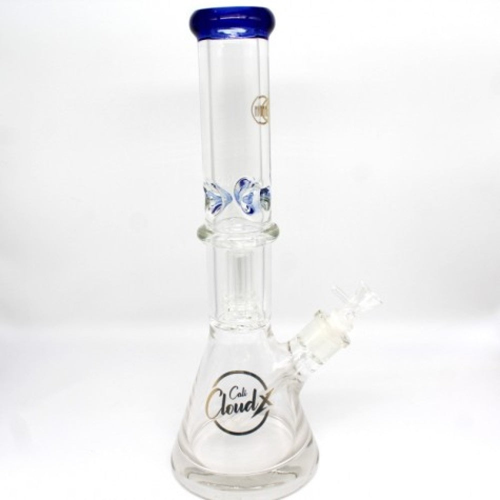 15"9MM WATER PIPE WITH DOUBLE RING PERCOLATOR BY CALI CLOUDX