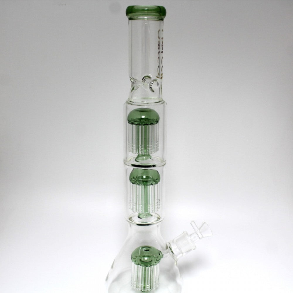 18'' Heavy Beaker With TRIPLE TREE PERCOLATOR Water Pipe G-G