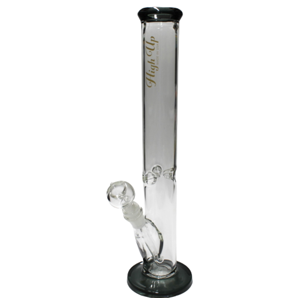 15'' High Up USA Made Straight Water Pipe Glass On Glass