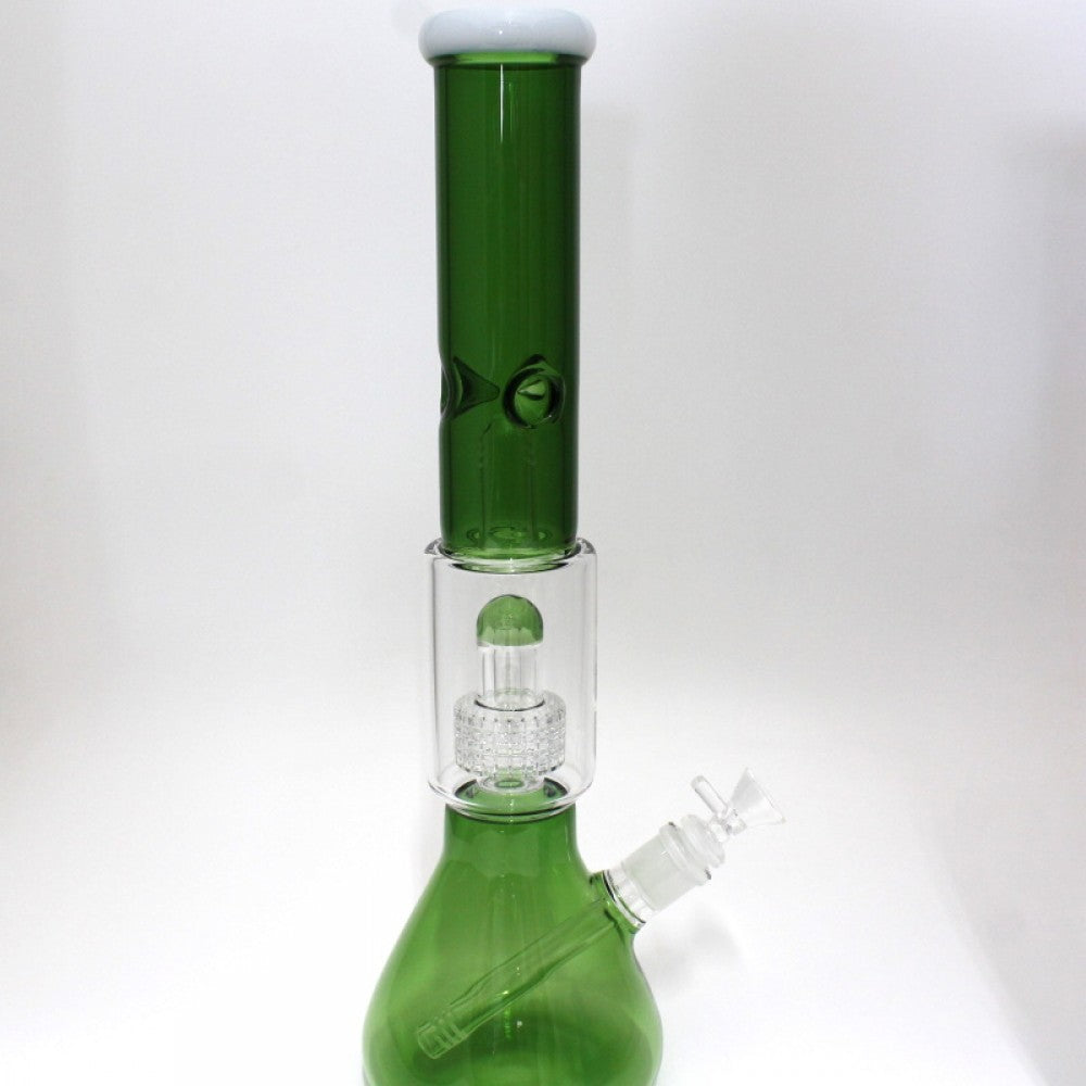 16'' Beaker With Diamond Cut Percolator Double Dom Water Pipe G-G