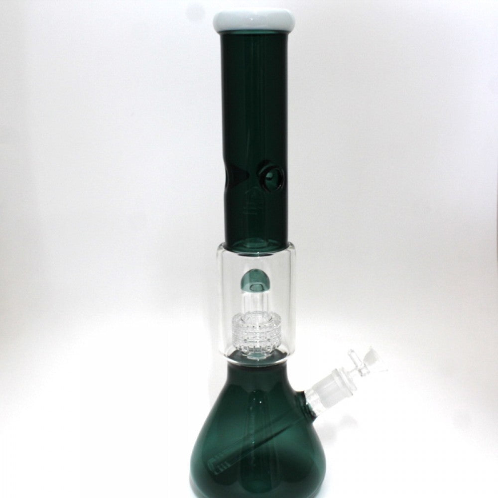 16'' Beaker With Diamond Cut Percolator Double Dom Water Pipe G-G