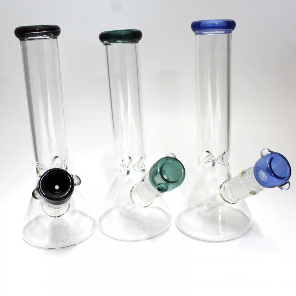 10'' Beaker Water Pipe With Down Stem & 14 MM Male Bowl 10'' Beaker Water Pipe With Down Stem & 14 MM Male Bowl