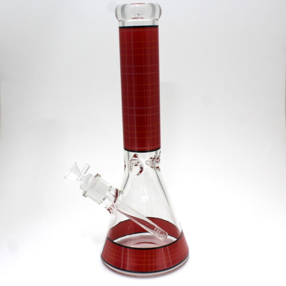 14'' 9MM Beaker Base Color With Clear Heavy Duty Water Pipe 14 MM Male Bowl Glass On Glass