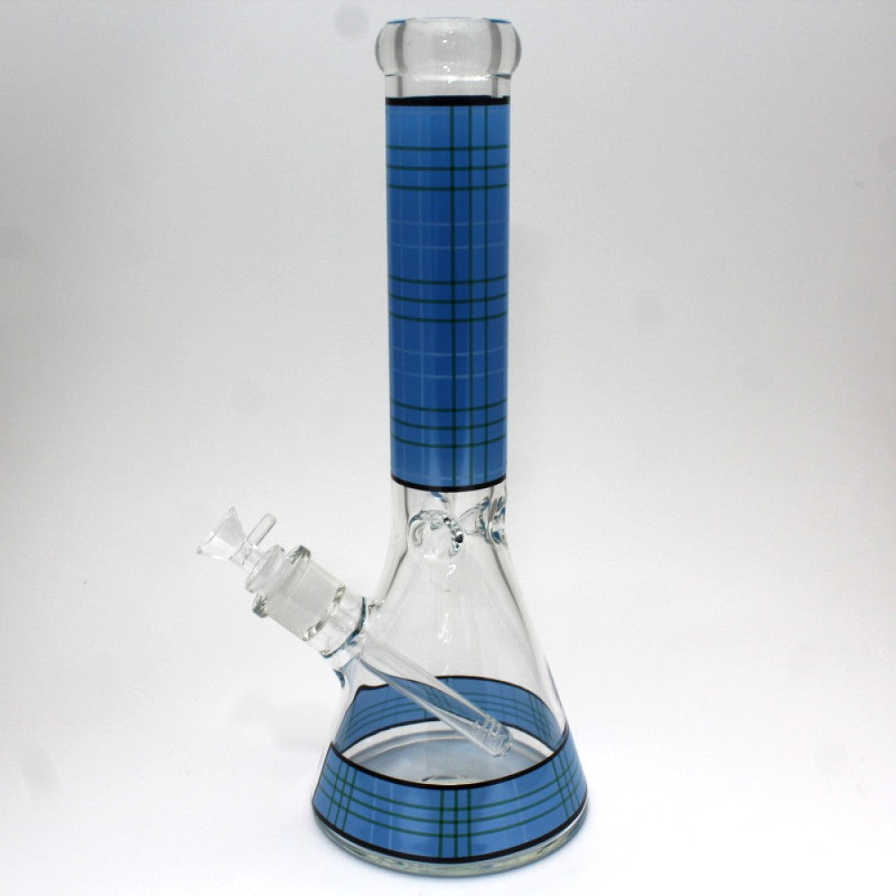 14'' 9MM Beaker Base Color With Clear Heavy Duty Water Pipe 14 MM Male Bowl Glass On Glass