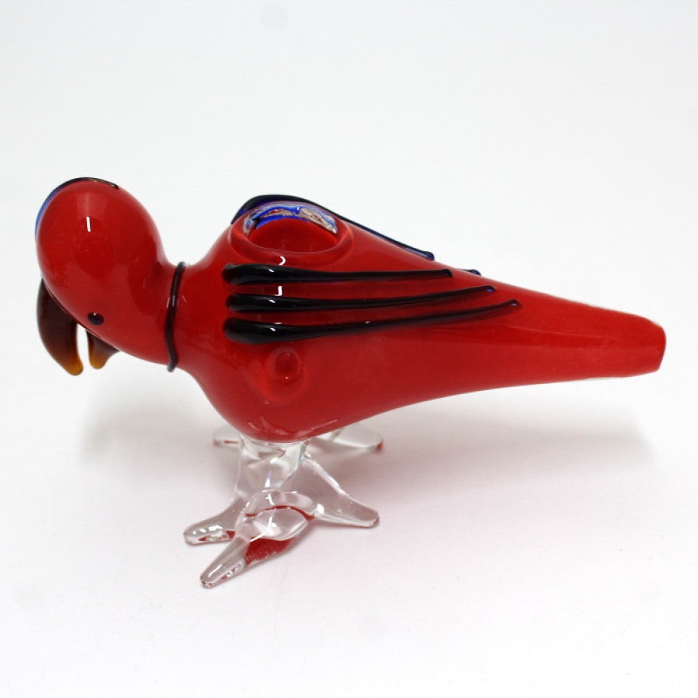 6'' Parrot Shape Assorted Color Glass Hand Pipe Big Size