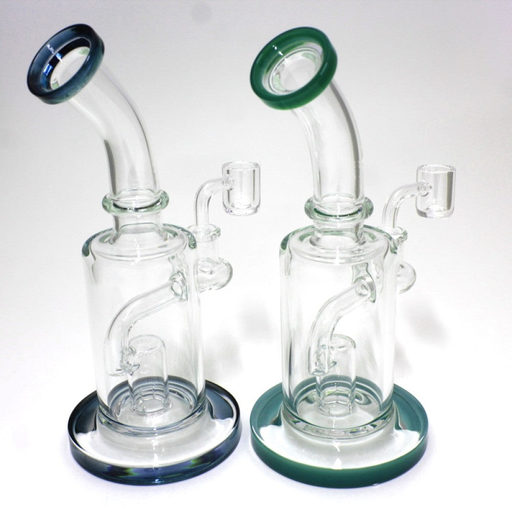 10'' Assorted Design Percolator Water Pipe With 14 MM Male Banger