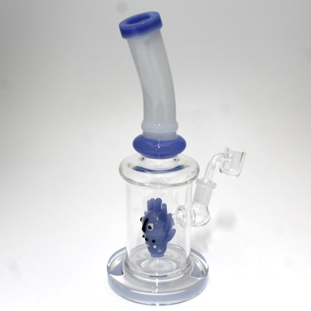 10'' Flat Bottom Tube Color Design Percolator Water Pipe With 14 MM Male Banger