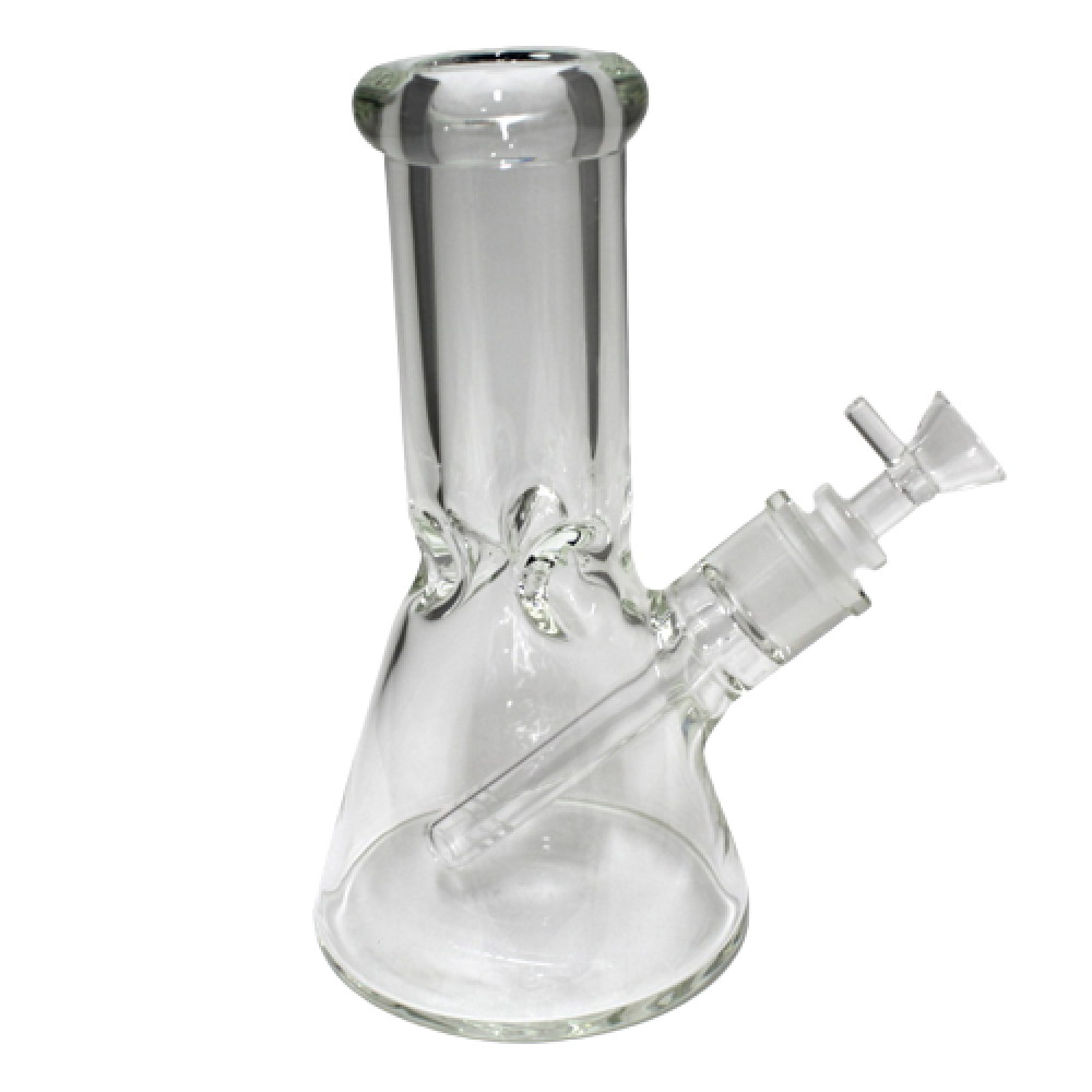 8'' 9 MM Thick Clear Beaker Water Pipe G-G  8'' 9 MM Thick Clear Beaker Water Pipe G-G