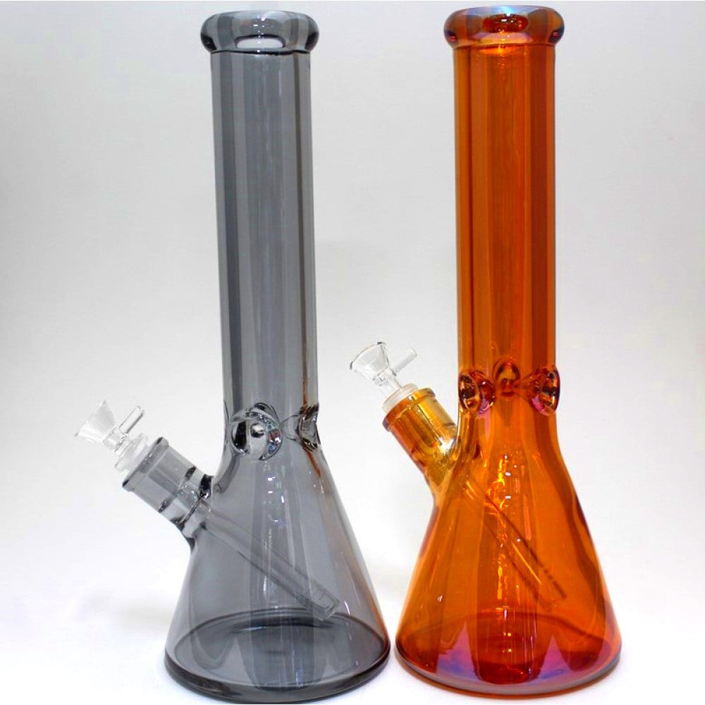 14'' Colorful Beaker Base Heavy Duty Water Pipe With 14 MM Male Bowl Glass On Glass