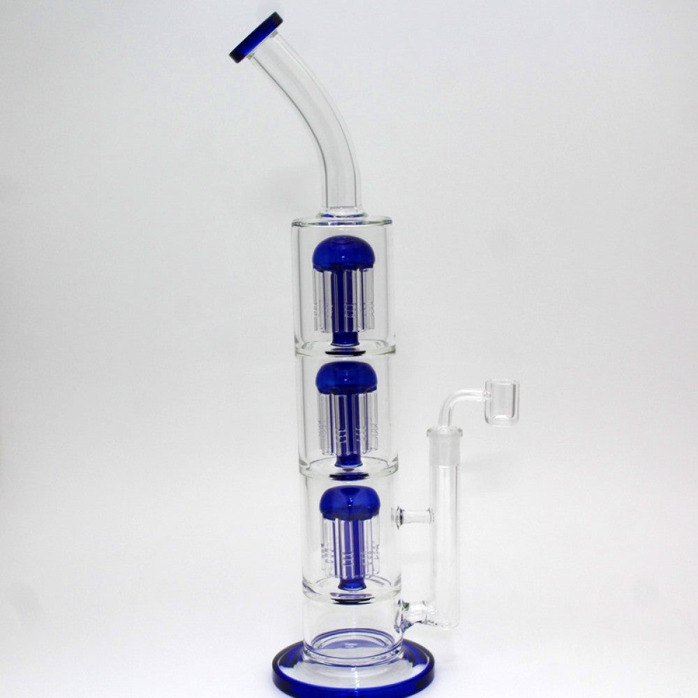 17'' Tall Triple Tree Percolator Heavy Duty Water Pipe G - G