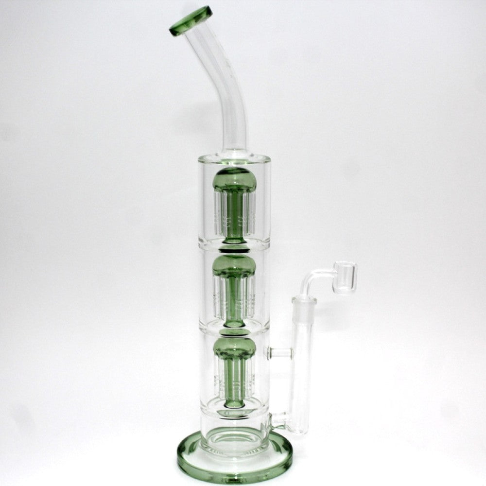 17'' Tall Triple Tree Percolator Heavy Duty Water Pipe G - G