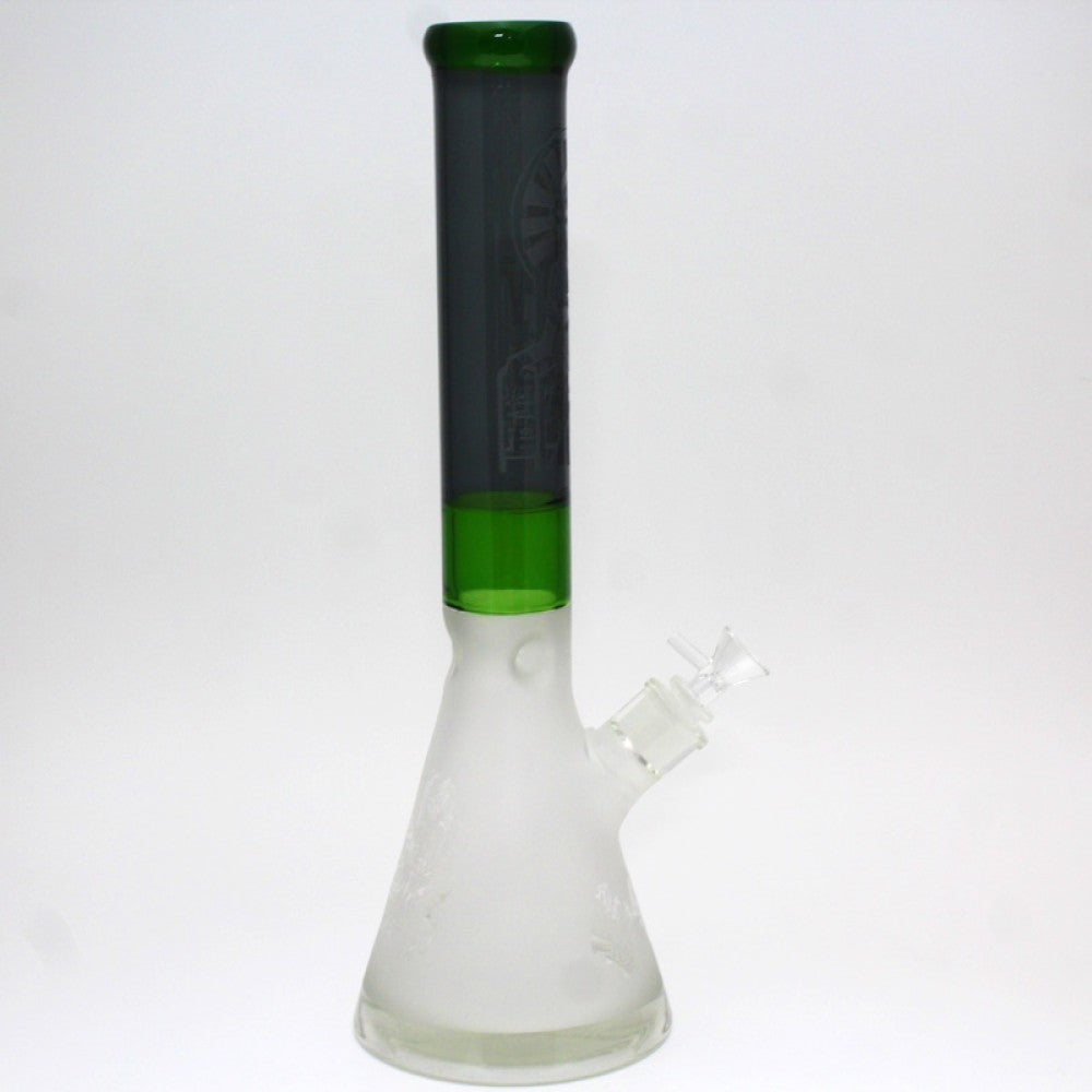 16'' Beaker Art Design Tube Color Heavy Duty Glass Water Pipe G-G