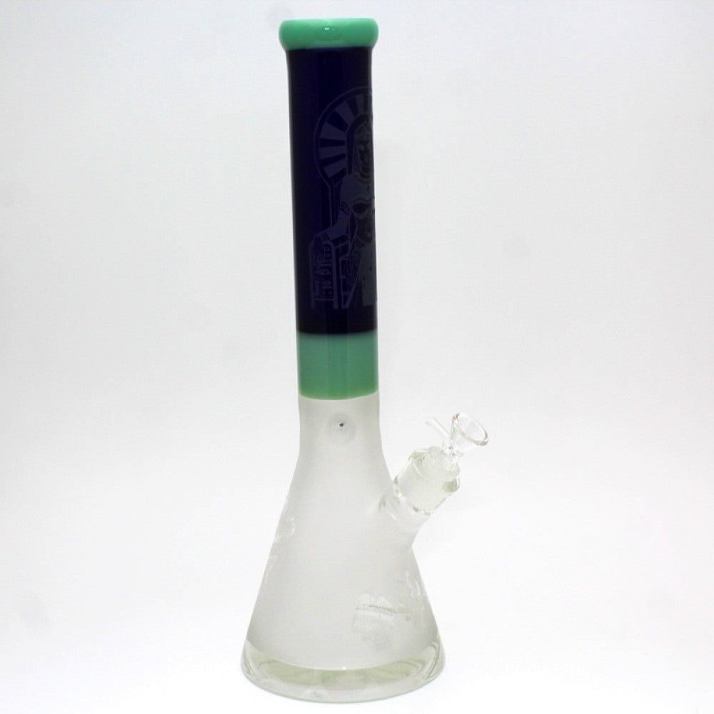 16'' Beaker Art Design Tube Color Heavy Duty Glass Water Pipe G-G