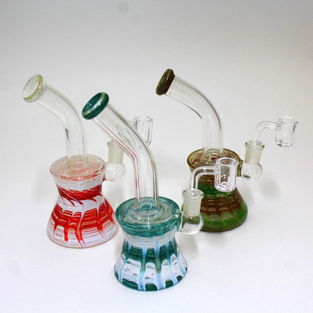 7'' Beaker Art Color Dab Rig Water Pipe 14 MM Male Banger