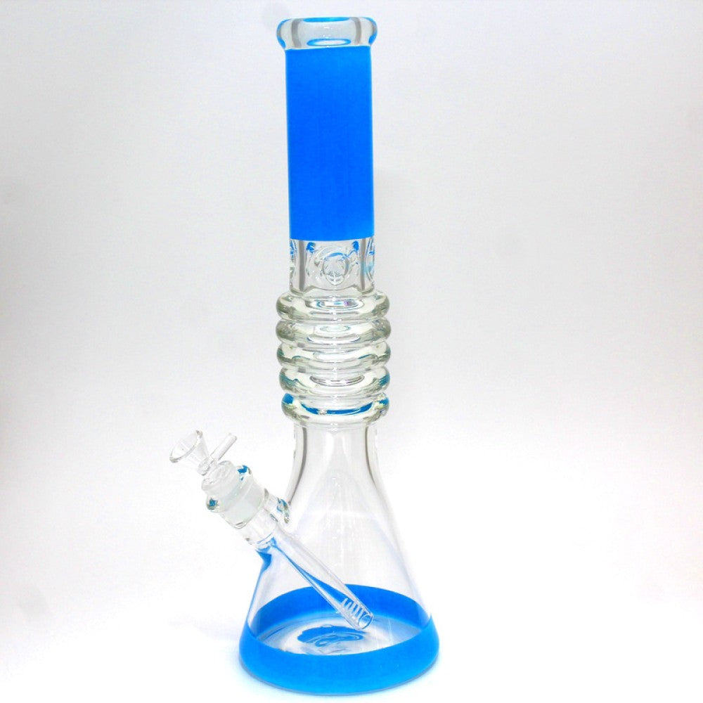 15.5'' Beaker Heavy Tube Color Step Design Heavy Duty Glass Water Pipe G-G