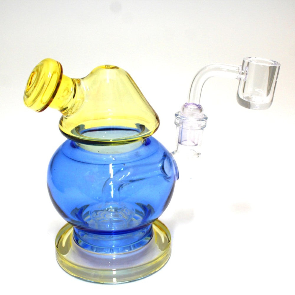 5'' Round Design Dab Rig Water Pipe With 14 MM Male Banger