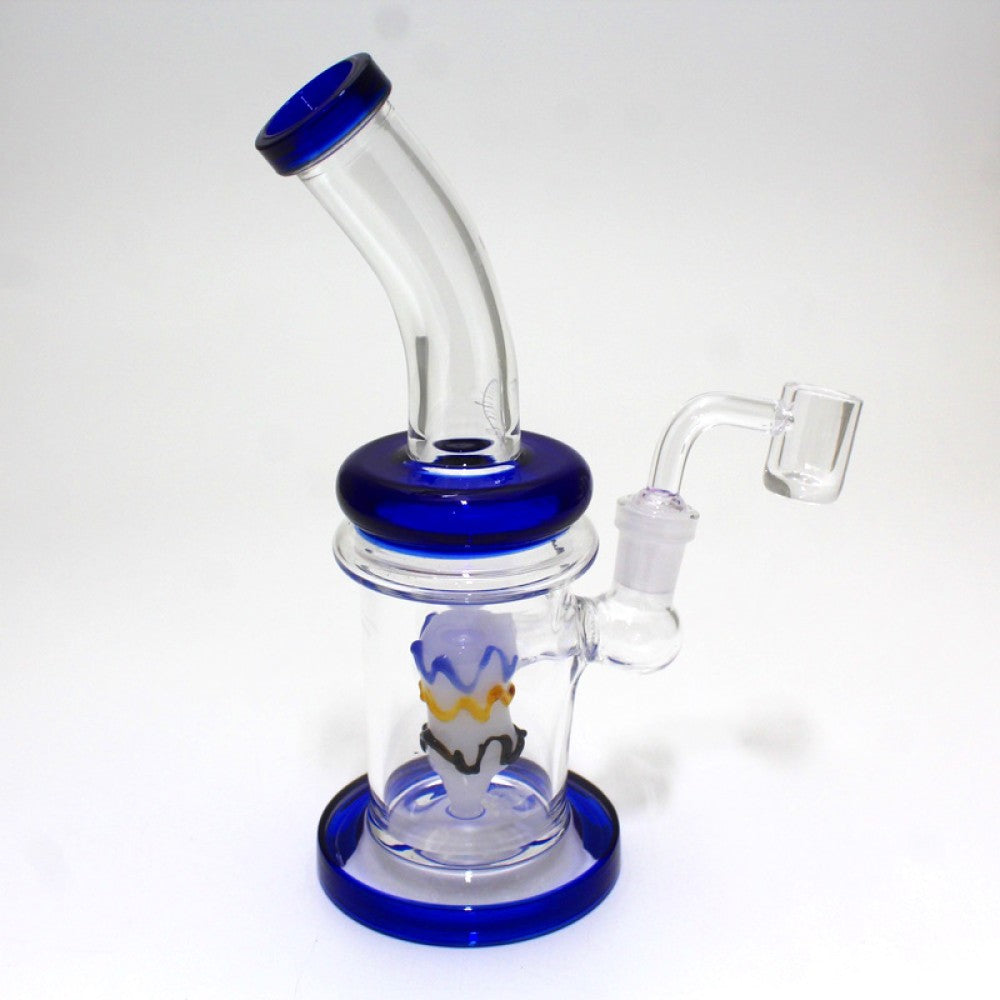 7.5" Color Tube Dab Rig Water Pipe With 14 MM Male Quartz Banger