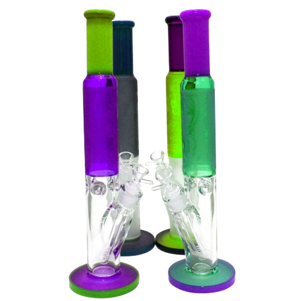 16.5" Straight Tube Multi Color Art Design Water Pipe G-G